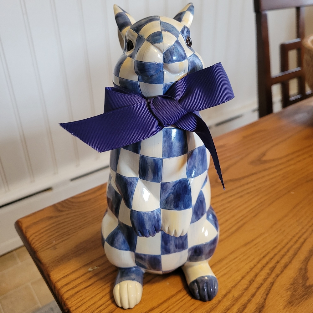 MacKenzie-Childs Royal Check Bunny Figurine - Picture 5 of 6